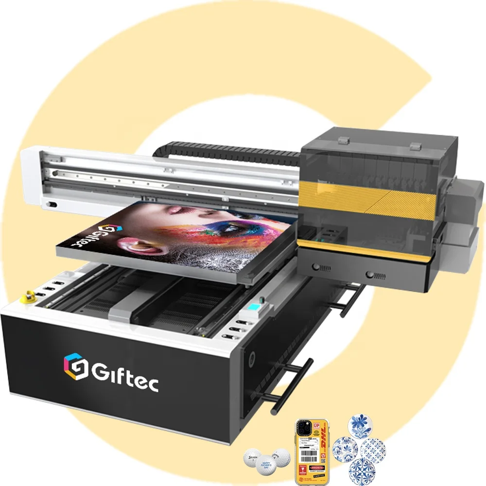 Giftec Apollo-69V 6090 УФ плоская кровать струйные принтеры печатающая головка стеклянные вазы мобильный принтер крышка цифровая стеклянная печатная машина