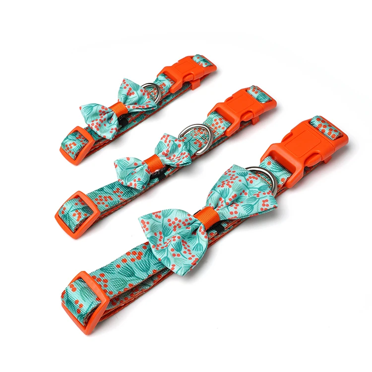 Adjustable Dog Collar with plastic buckle and metal D ring