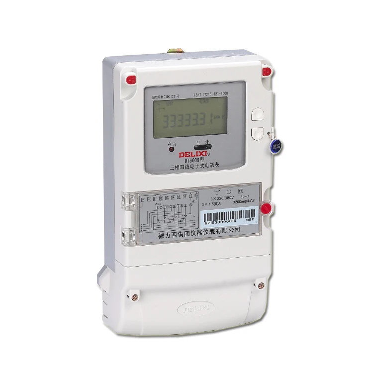 Счетчик и ЖК-дисплей Delixi Electric Brand DTS606 DSS606, Трехфазные электронные ваттные счетчики энергии
