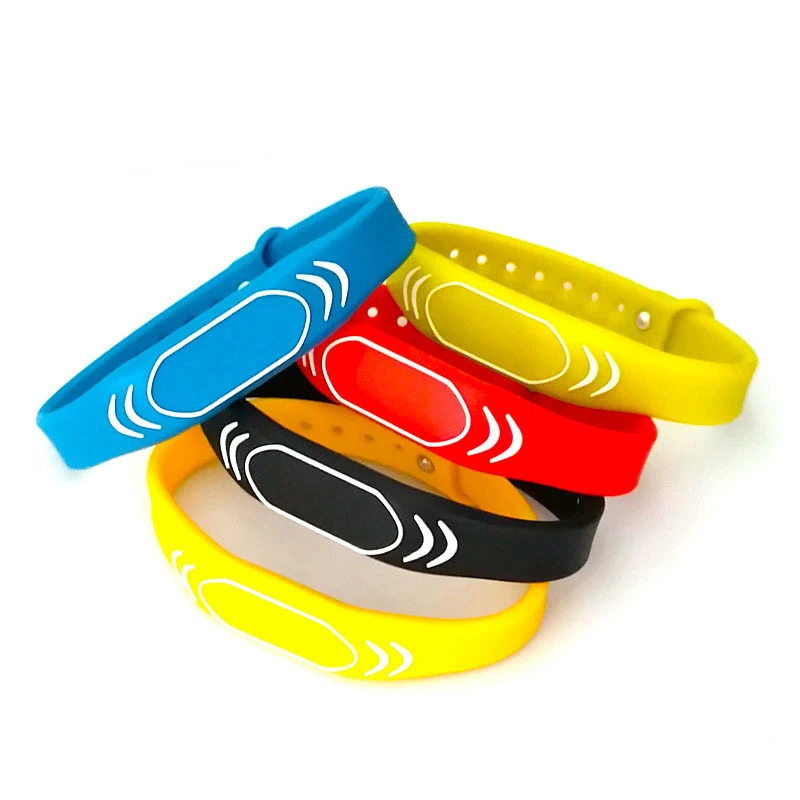 Регулируемый силиконовый смарт-браслет 13,56 МГц с радиочастотной идентификацией для контроля доступа
