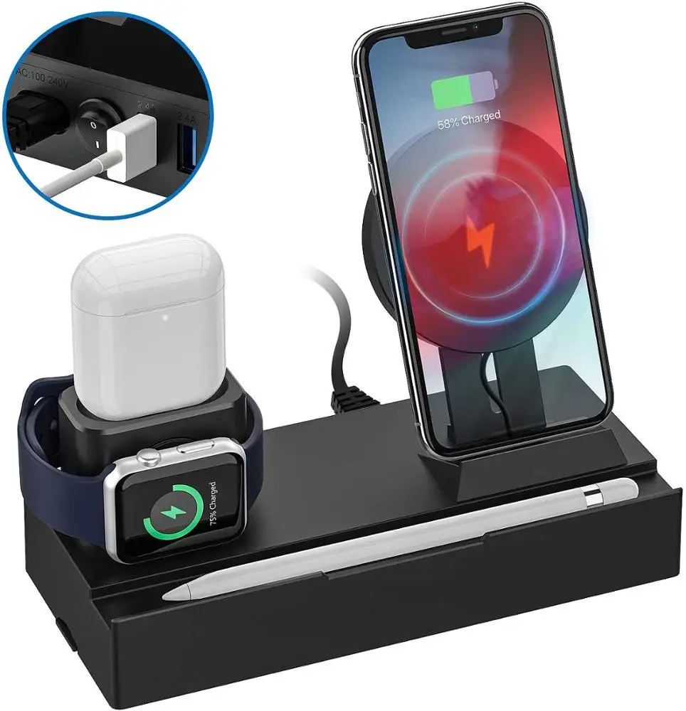 
Fast Qi wireless Charger for apple watch series 5 2/Series 1/Nike+ for iPhone 8/11 