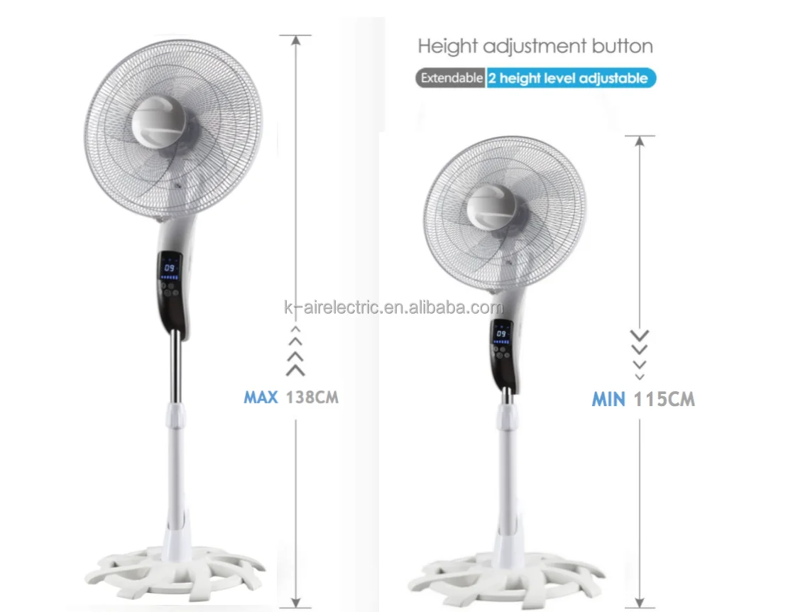 3D Wide-angle Air Supply Low Noise Strong Wind 3 Mode 12Hours Timer Standing Fan