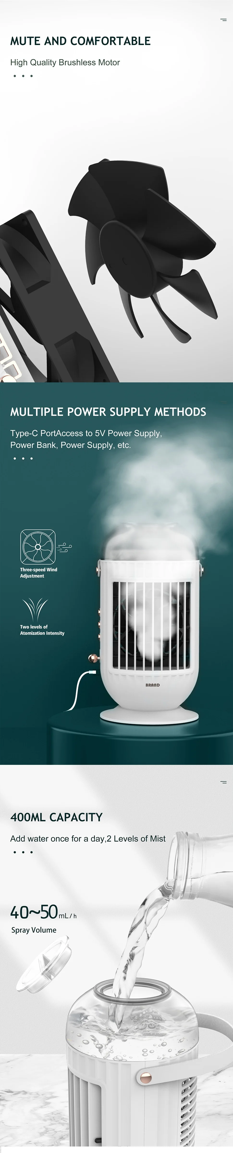 2021 cooler fan usb air conditioner mini air cooler
