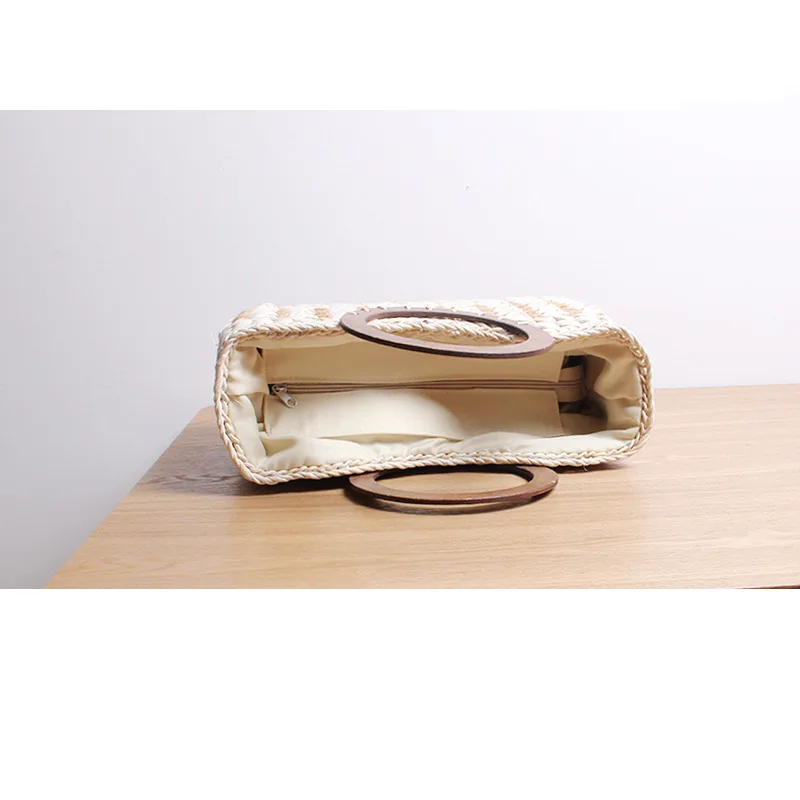 Women Straw Handbag Mini Summer Beach Rattan Tote Bag Crossbody Shoulder Top Handle Handbag