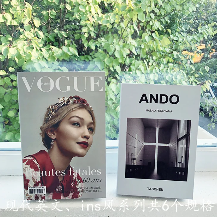 Modern Minimalist English Book Folding Ornament Soft Study Decor Props for Home Coffee Shop Hotel