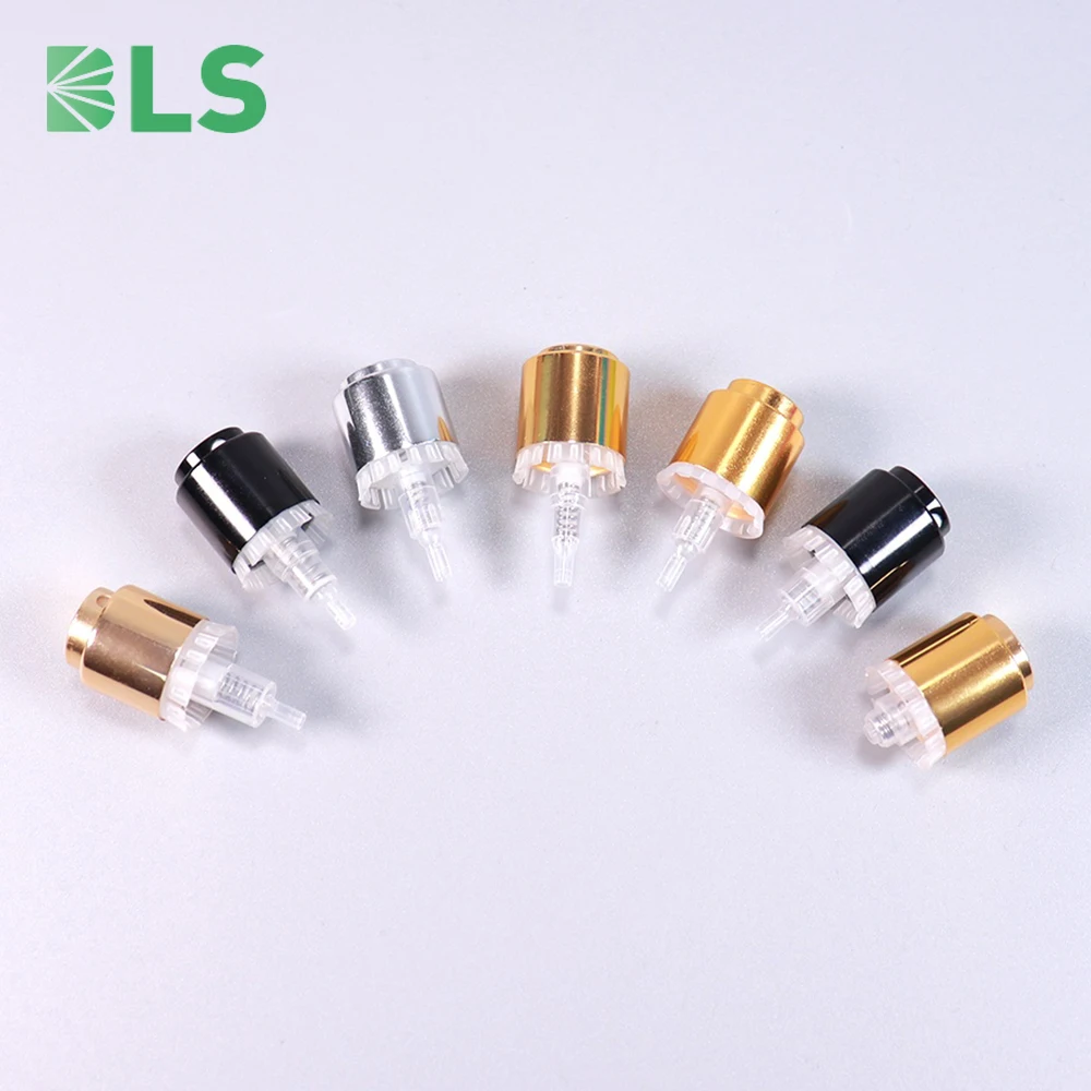 Fine Mist Crimp Finish Spray Wholesale Black Silver Gold 13mm 15mm 18mm Aluminum Easy Crimp Pump Sprayer