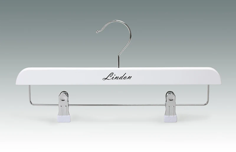 LINDON Custom Logo Fashion Brand Set Wooden White Coat Hanger for Shop