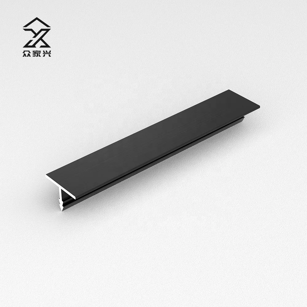 Matt Black Transition Profile Floor Aluminium Aluminum Balcony Flexible Metal Edge Tile Trim