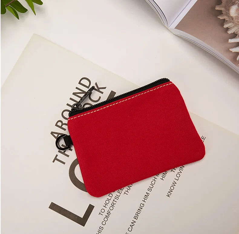 New Style Mini Coin Purse Canvas Bag Fashion Small Zipper Wallet Custom Promotion Gift Storage Bag