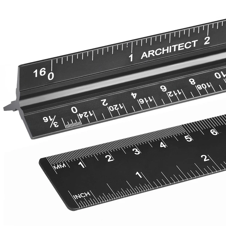 Custom Metal Ruler Aluminum Scale Ruler Triangular Ruler