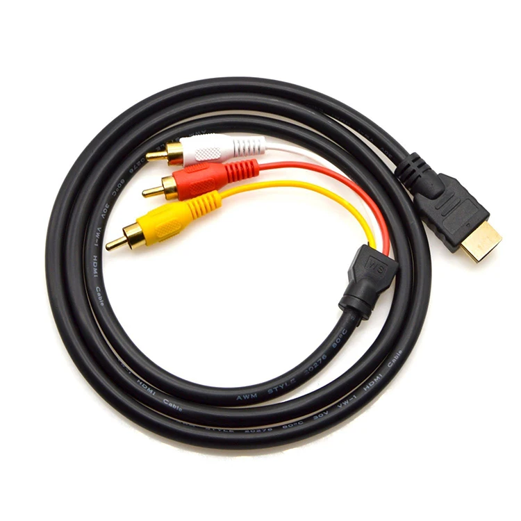 Hdmi to rca cable ,HDMI Male to 3RCA  Connector Adapter Cable Cord Transmitter (NO SIGNAL CONVERSION FUNCTION)