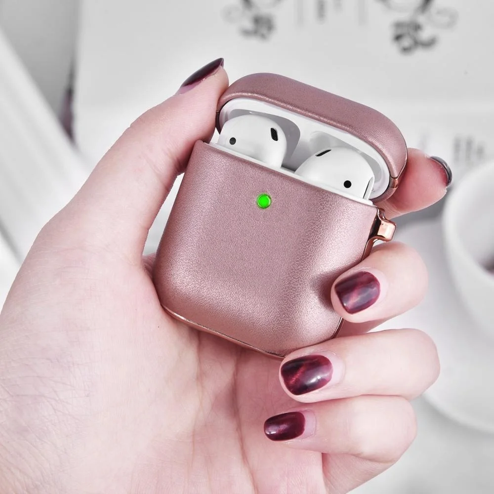  Кожаный чехол для Airpod мужской 2 и 1 зарядный с брелоком