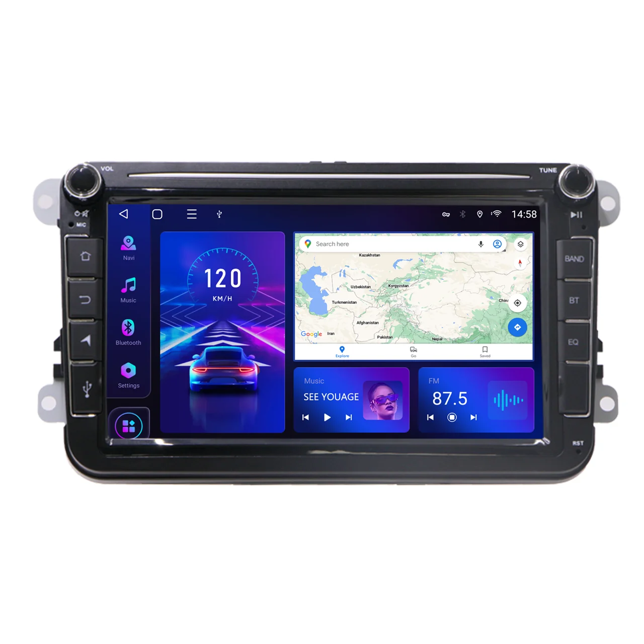 2Din Android 12 GPS 360 Автомобильный мультимедийный плеер для Volkswagen/Golf/Polo/Tiguan/Passat