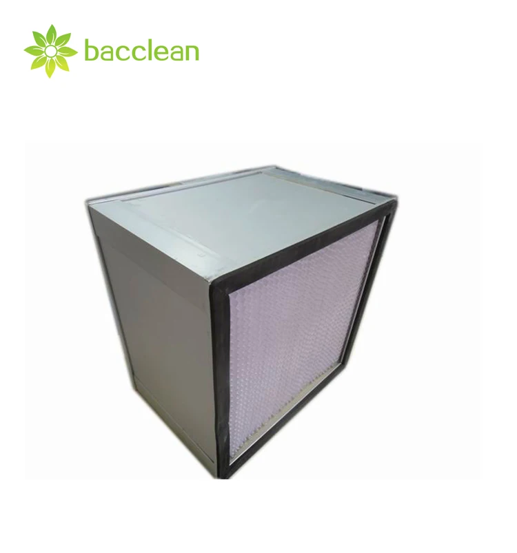 AHU system H13 H14  Paper Aluminum Clapboard Deep Pleat Hepa Air Filter separator HEPA filter