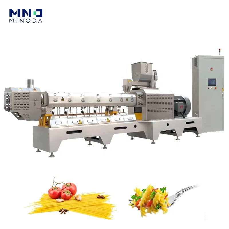 Hot Sales Custom Stainless Steel Single Twin Screw Extruder 300kg/h Short Cut Spaghetti Pasta Macaroni Food Extruder