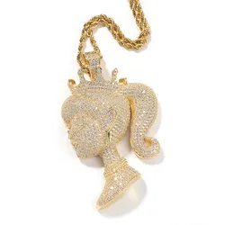Europe New Crown pendant necklace copper inlaid zircon niche pendant trendy all-matching accessories wholesale