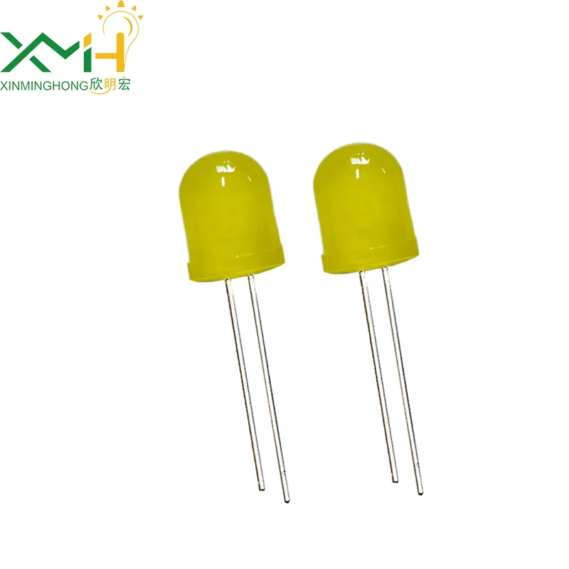 Yellow emitting diffused Len LED Diode 10mm round head led long foot Light beads light-emitting diode