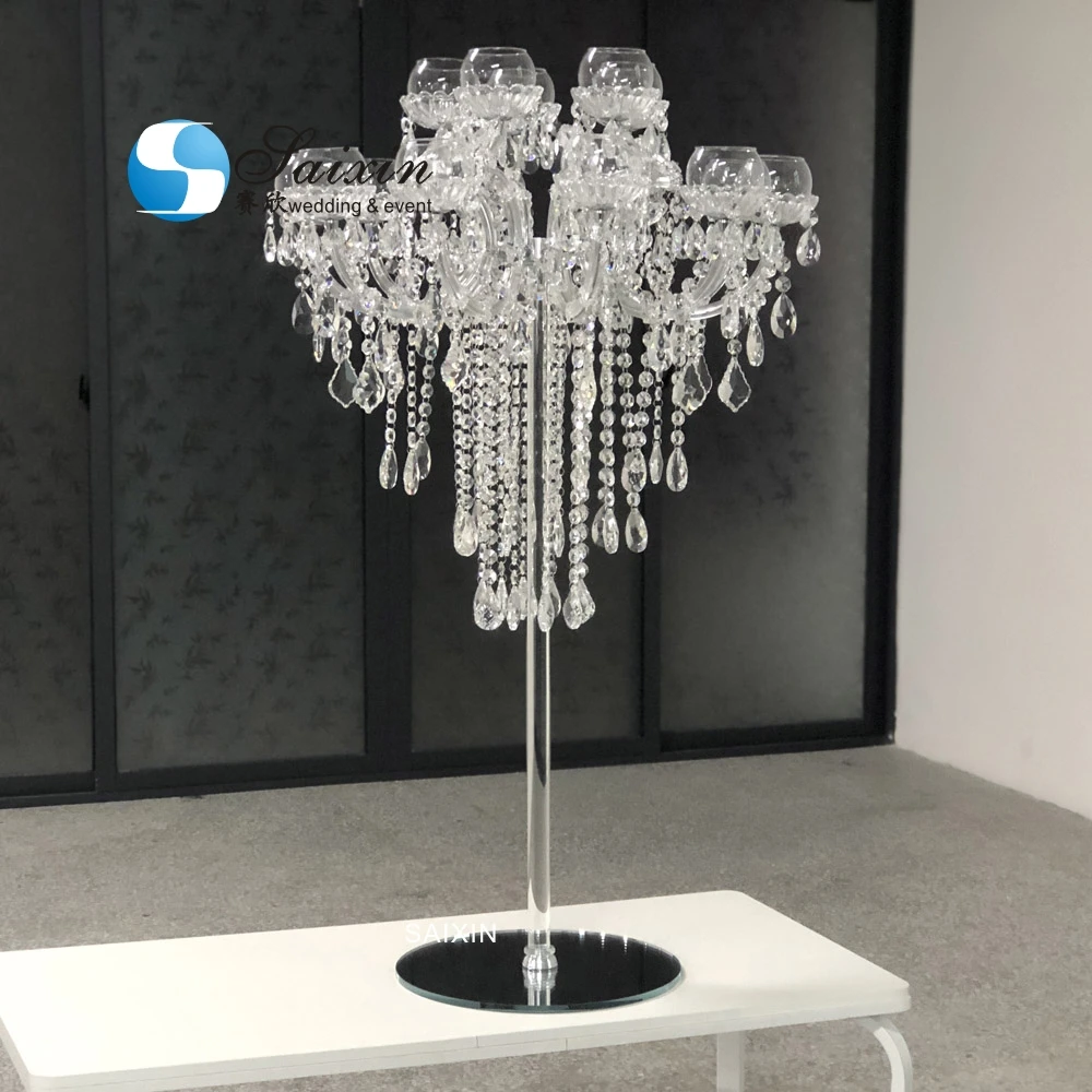 ZT-325C  elegant luxury lots crystals big candelabra wedding table centerpieces decoration