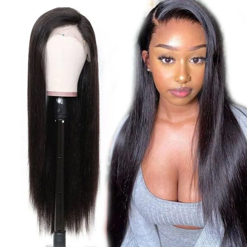 Factory Price 13X4 13X6 Long 40 Inch Bone Straight Wig Human Hair Lace Front 180%