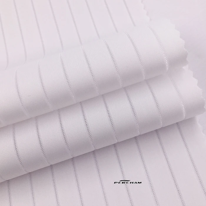 Breathable mesh polyester spandex stripe jacquard fabric available sublimation printing arm sleeve panel cycling jersey fabric