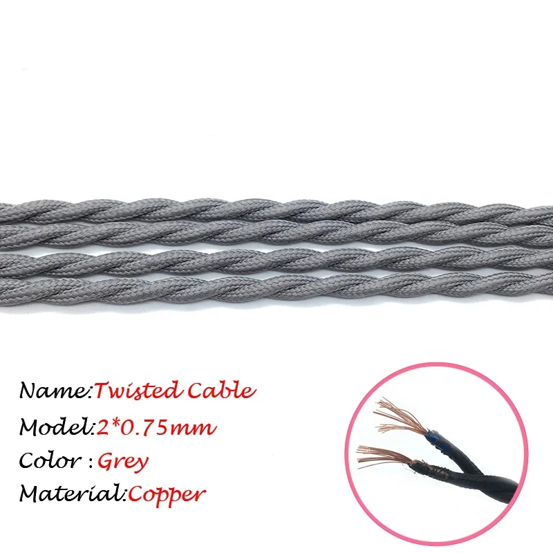 Cloth Flexible Electric Wire Braided Cable decorative edison lamp cord