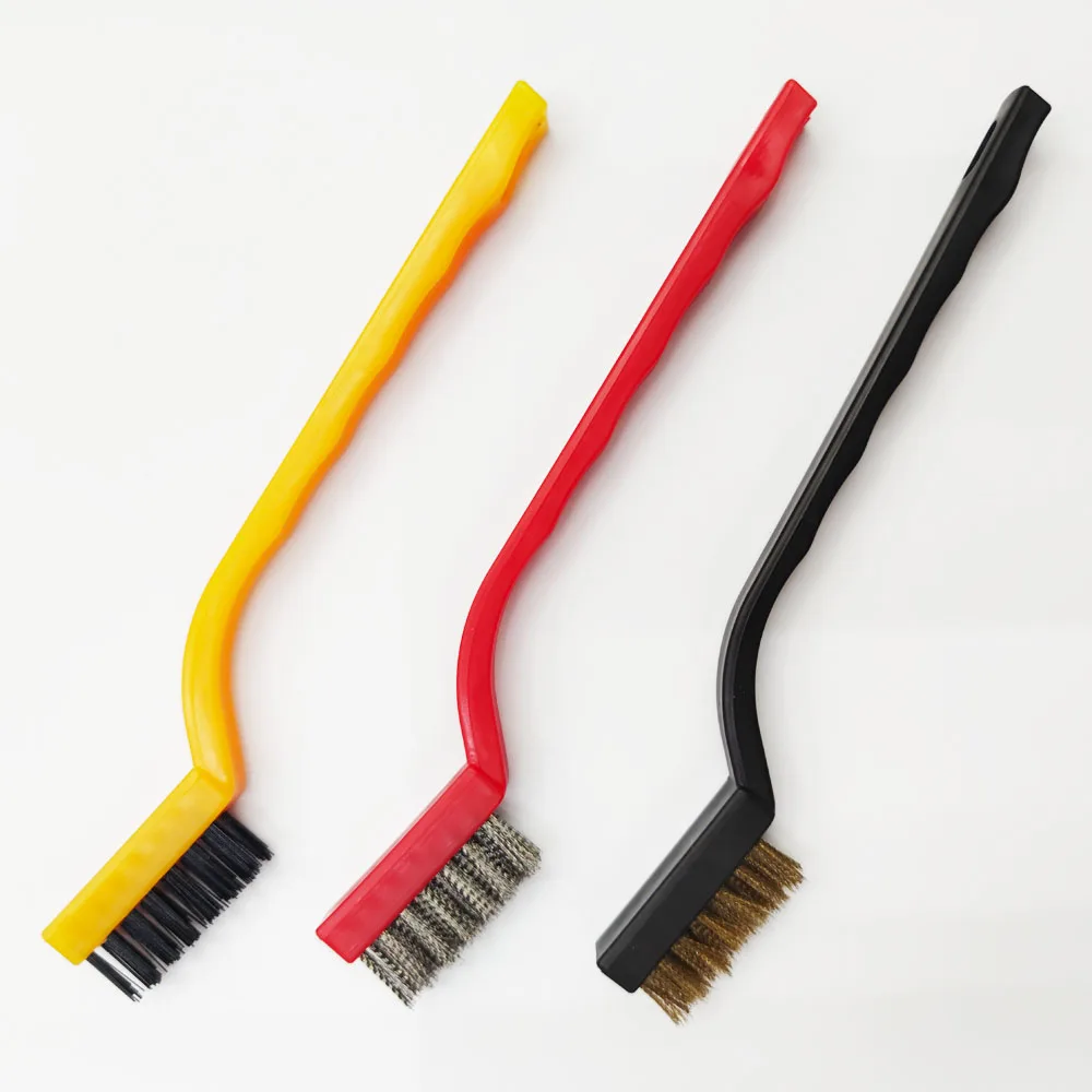 3PC Black Red Yellow Small Steel Wire Brush Set