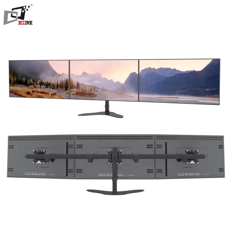 Hot Sale Flexible Adjustable Triple Monitor Mount Monitor Bracket With Aluminum Arms