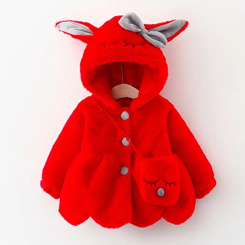 Hot sale boutique children clothes winter warm coat small kids girls woolen cotton coat 6-48 months little baby girls clothing