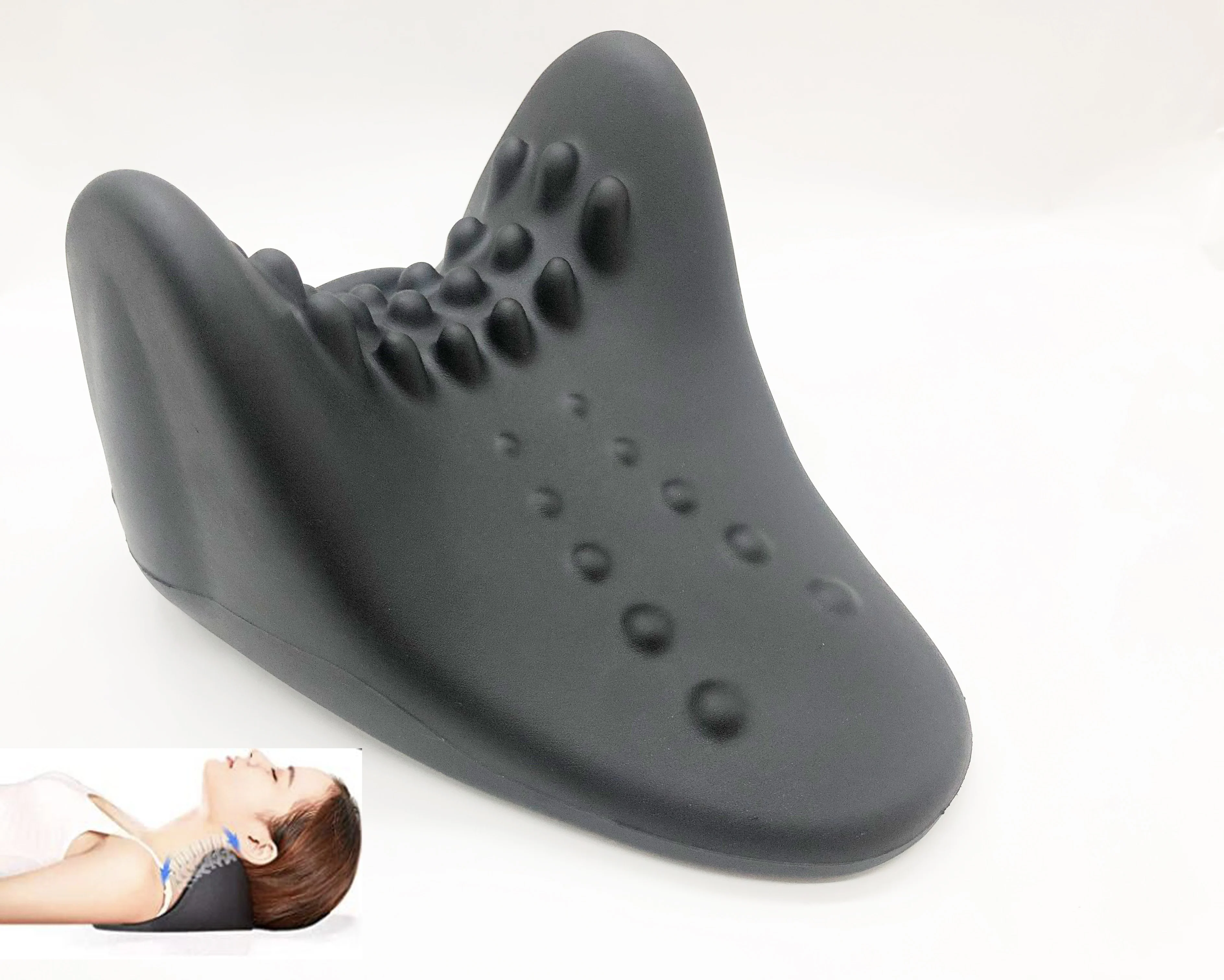 Cervical Traction Neck massage Pillow Portable Neck Support Pillow for Neck and Shoulder Pain Relief, Relieve Muscle Tension