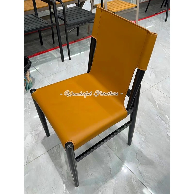 Durable Big Seat Space Dining Chair PU Leather Material Durable Hotel Dining Chairs