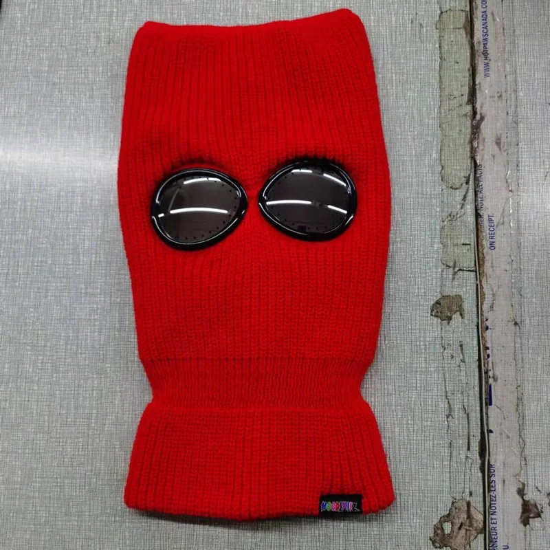 Fashion cool customize outdoor winter snowflake goggle knit ski mask