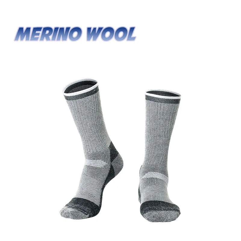 Wholesale high quality unisex customised Winter Thick Thermal Men Warm merino wool Camping hiking socks