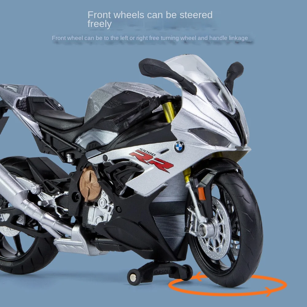 1:12 S1000RR 2021 Литая модель мотоцикла Коллекционная игрушечная машинка автобикопоглощающий внедорожник