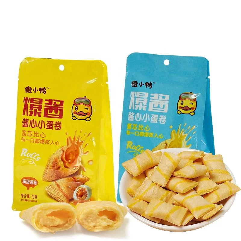 Egg Rolls snacks biscuit cookies smooth cream wafer  crackers salty egg flavor sandwich biscuits