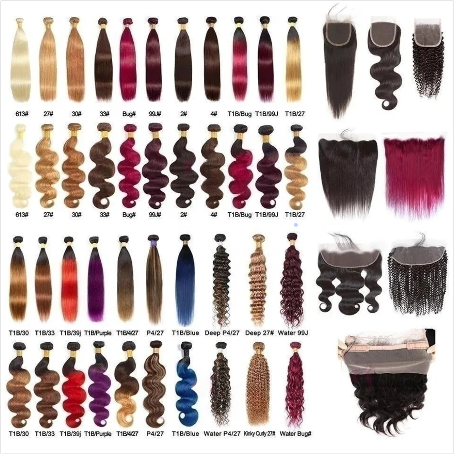 Wholesale support customized service Brazilian Hair extension cheap bone straight piano color ombre virgin human hair bundles