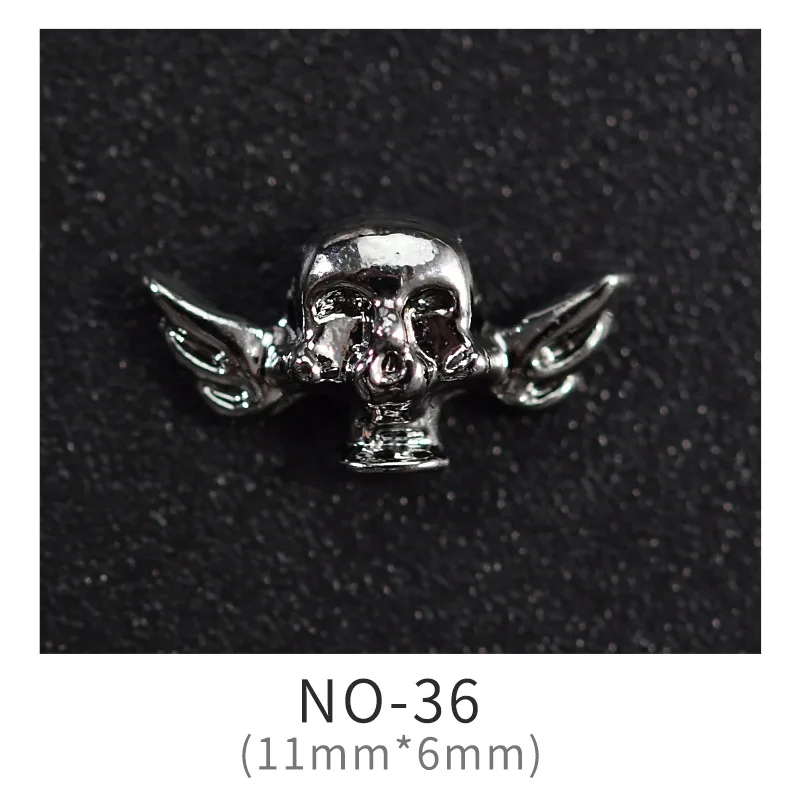 Halloween Rhinestone Skull Ghost Owl Pumpkin Bat 3D DIY Metal Alloy Nail Art Decorations Stickers nail Charms for Manicure