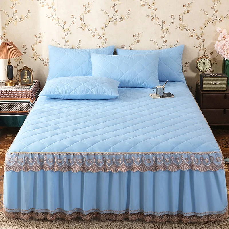 Durable Using Low Price Ultrasonic Microfiber Cloth Quilted Bed Skirt Space Print Tech GSM Fabric Room Pattern Bedroom Weave
