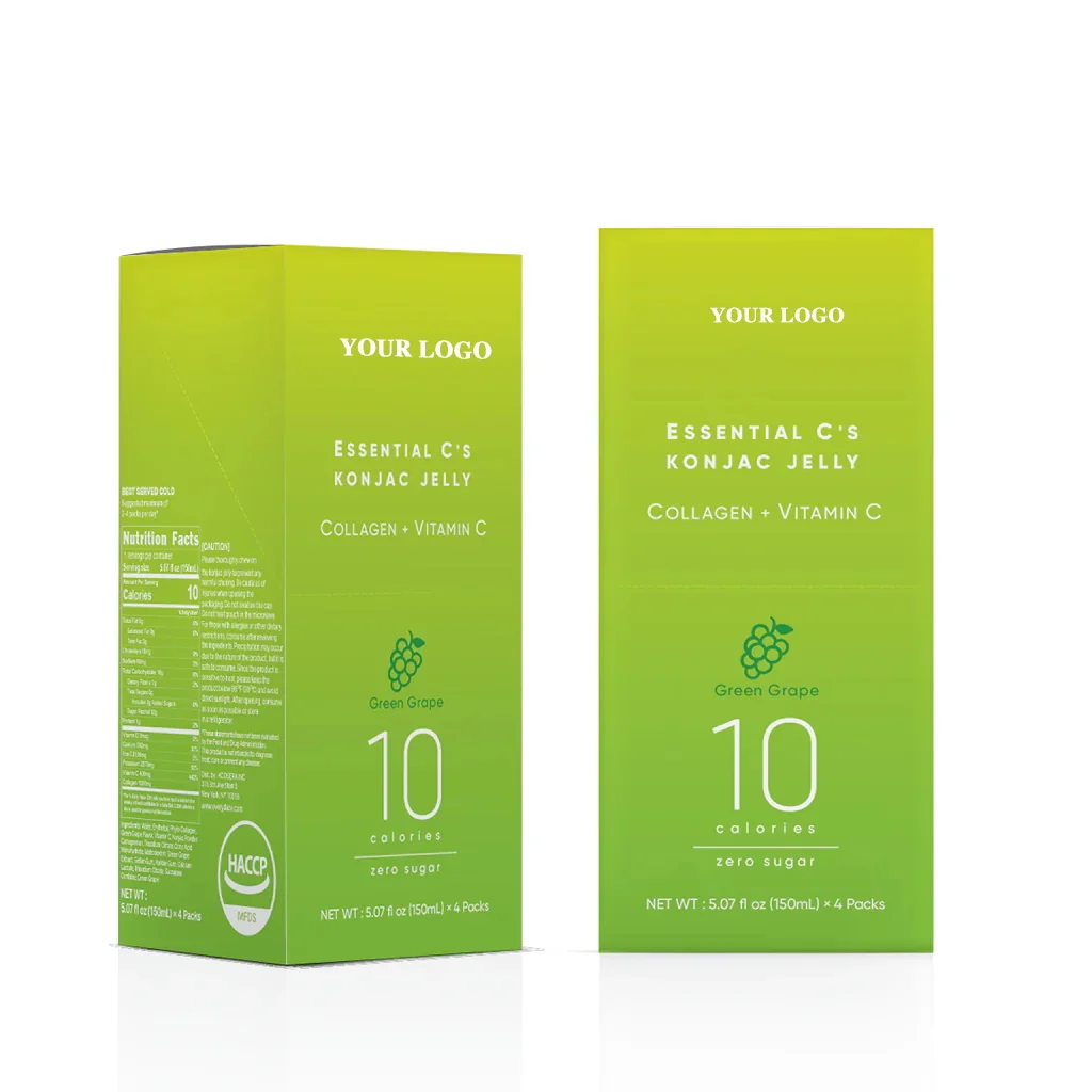 Vegan Zero Sugar Low Calories Grape Flavor Essential Collagen Konjac Jelly For Hydrating & Glowing Skin Collagen Beauty Jelly