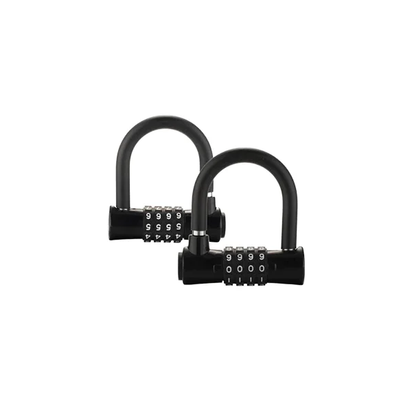 Heavy duty black zinc alloy 4 digit U combination padlock Outdoor waterproof resettable combination security padlock