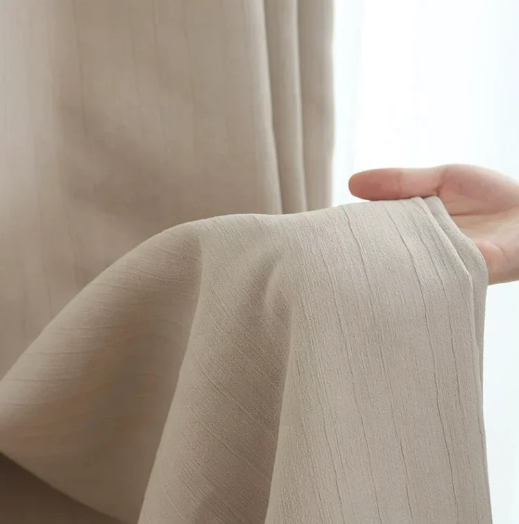 French Light Luxury Window Treatment Cream Texture Blackout Curtains For Living Room