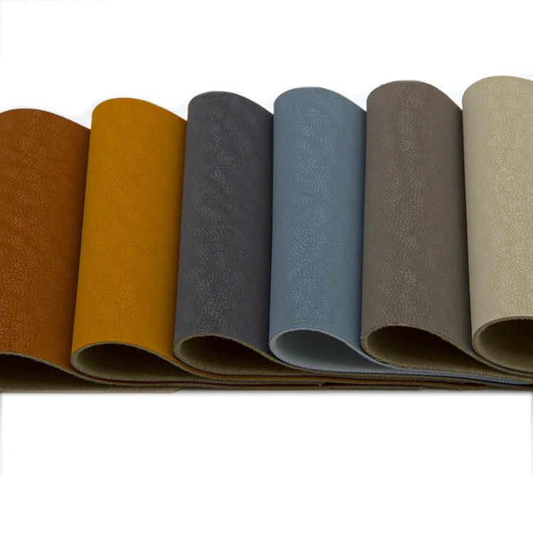 High quality 1.2mm wool spinning backing solvent free PU synthetic leather for sofa upholstery