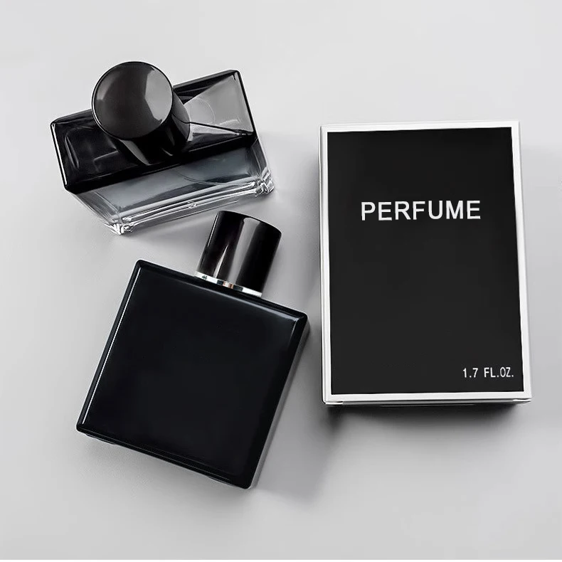 wholesale square fragrance spray bottle heavy bottom 30ml 50ml luxury flat glass perfume bottle