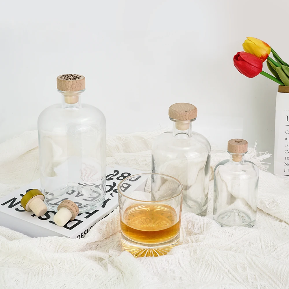Индивидуальные пустые стеклянные бутылки для ликера 500 мл 700 750 licores tequila водка бренди виски Рон Джин licor botella