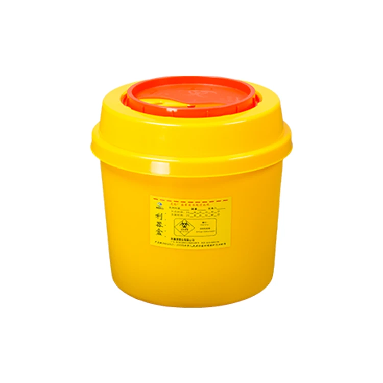 Plastic reusable sharps container 2 litre bin medical biohazard waste disposal sharps box