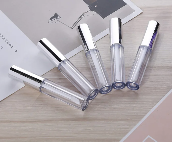 transparent empty custom lipgloss bottle case container tube lip gloss tubes with brush applicator