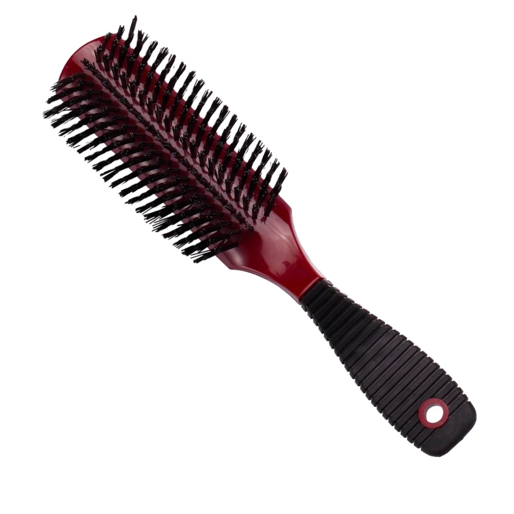 TIANBA WB 353-1  Hot Selling Curved Wave Brush Black 100% Boar Bristle Hair Brush On Sale