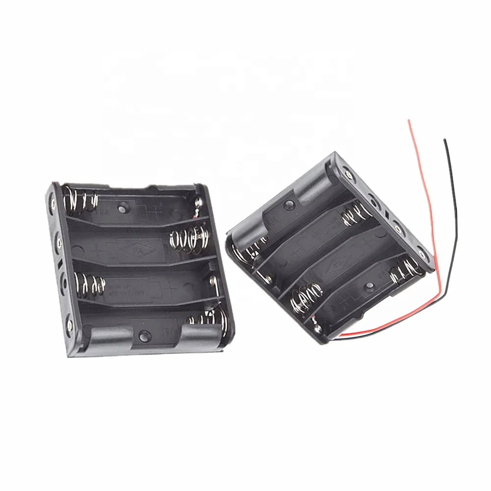 
4 * AA Battery Diy Kit Electronic Plastic Battery Case Storage Shell Box Holder with Wire Leads for 4 X AA 6.0V 4AA 