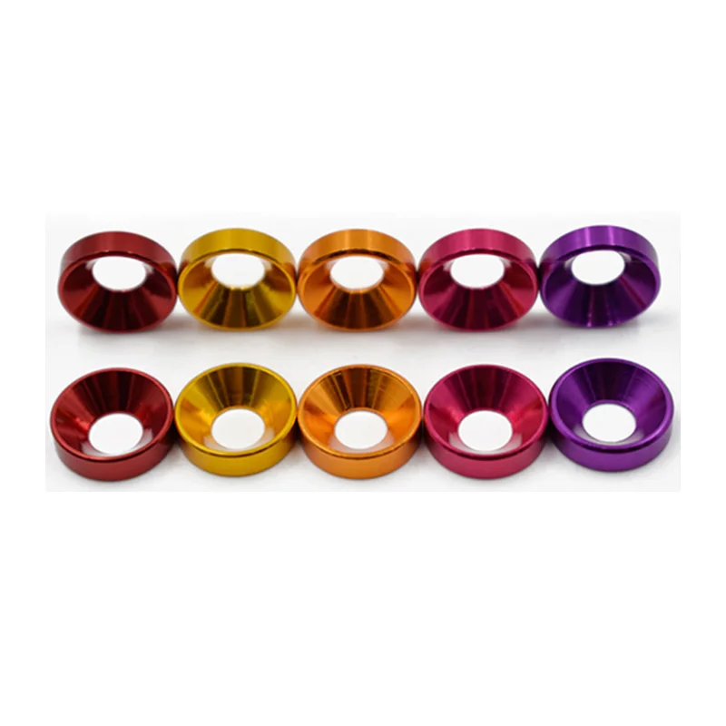 Aluminum Alloy 7071 7075 6061 6063 Anodized Flat Cup Washers M2M3M4M5M6M8 Countersunk Washer For Drone/Car