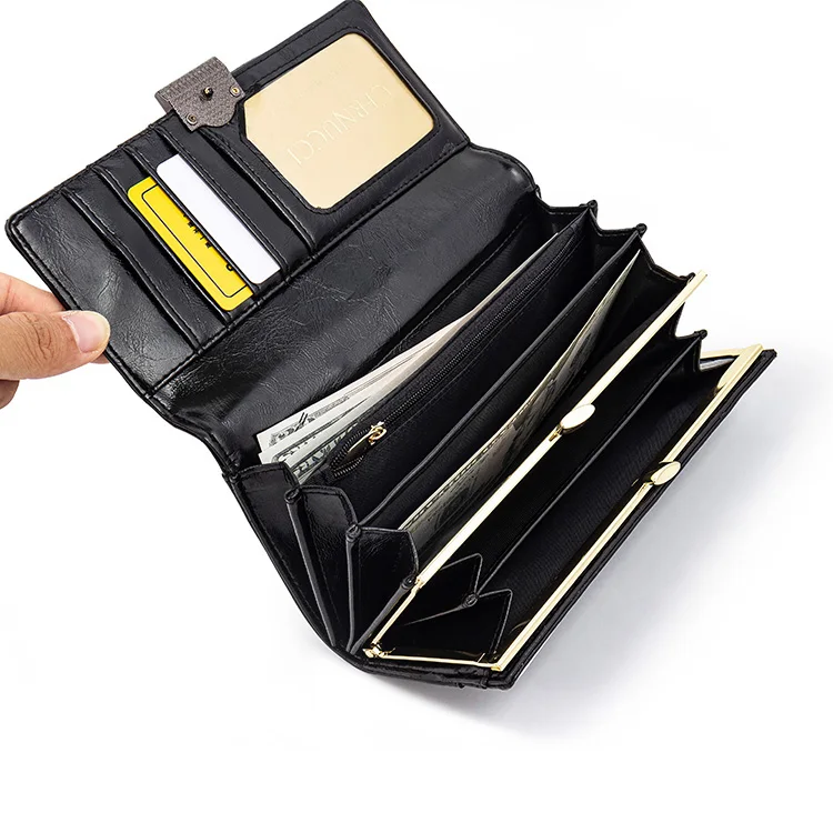 Newest Style Leather Wallets for Ladies Credit Card Holder Fashion Womens Wallets Money Organizer Slim Ladies Wallets Clutch