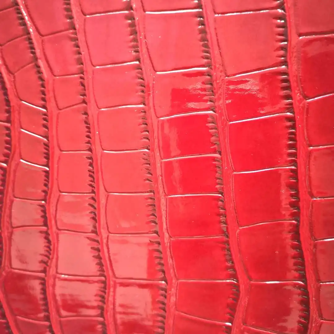 
Emboss Cuban crocodile pvc shiny synthetic leather for handbag usage 
